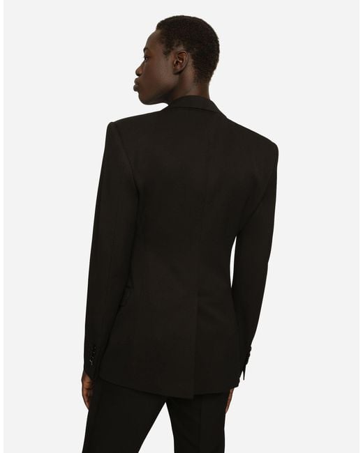 Dolce & Gabbana Black Single-Breasted Faille Sicilia Jacket for men