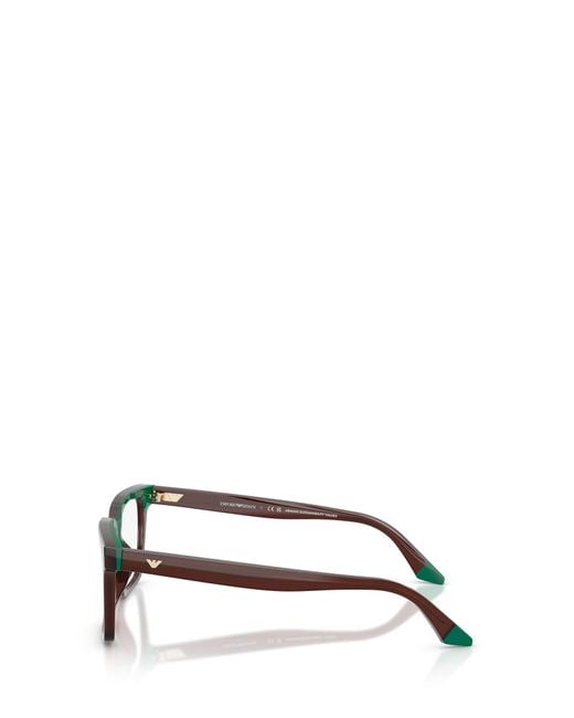 Emporio Armani White Square-Frame Glasses for men