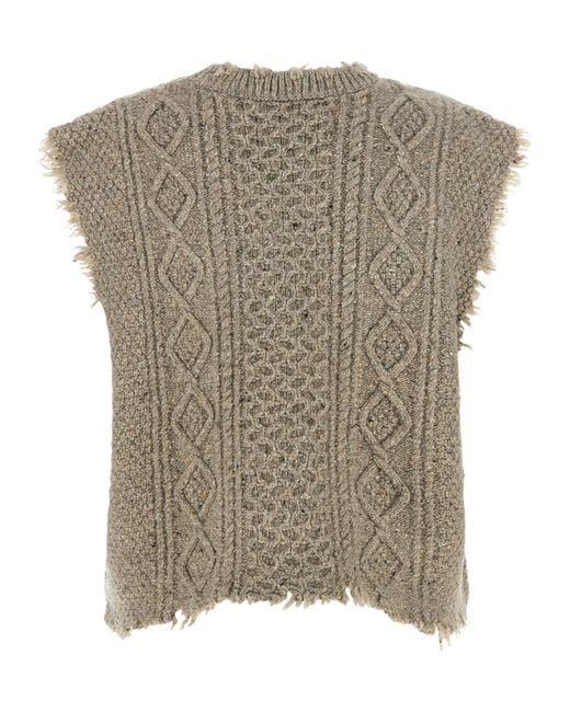 R13 Gray 'Boyfriend Cable' Vest