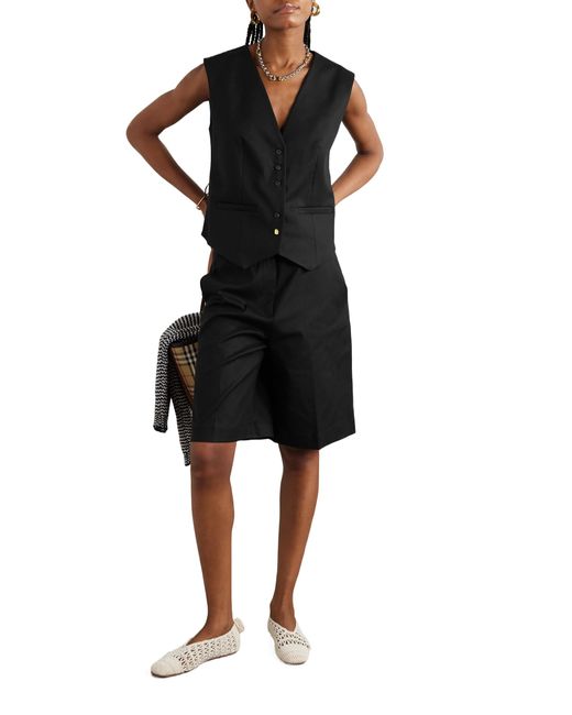 Mother Of Pearl Black Twill Waistcoat