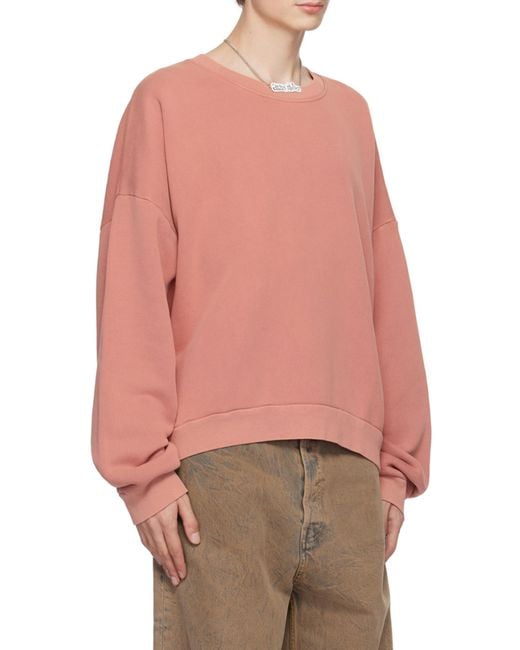 Acne Pink Round Collar Long Sleeve Sweater