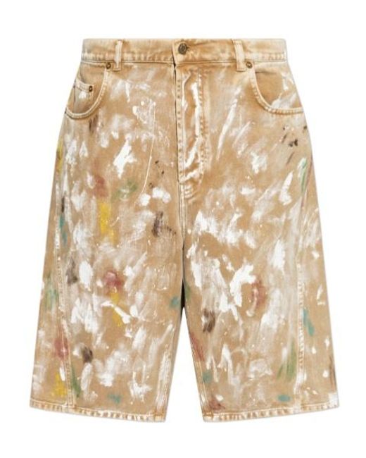Moschino Natural Belt Loop Shorts for men