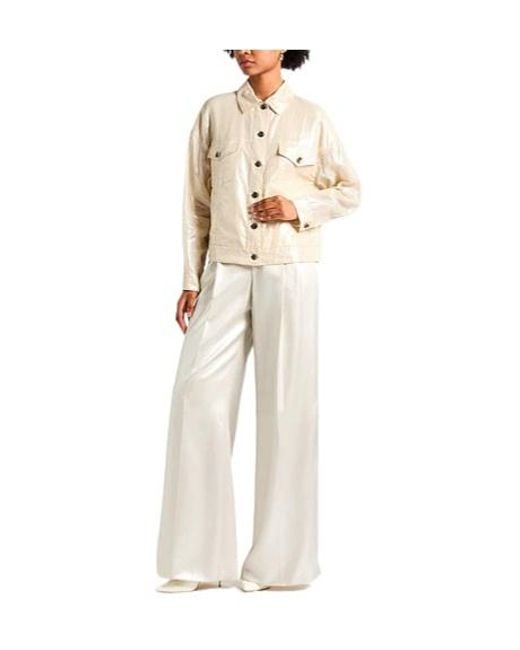 Brunello Cucinelli Natural Metallic Long-Sleeve Jacket