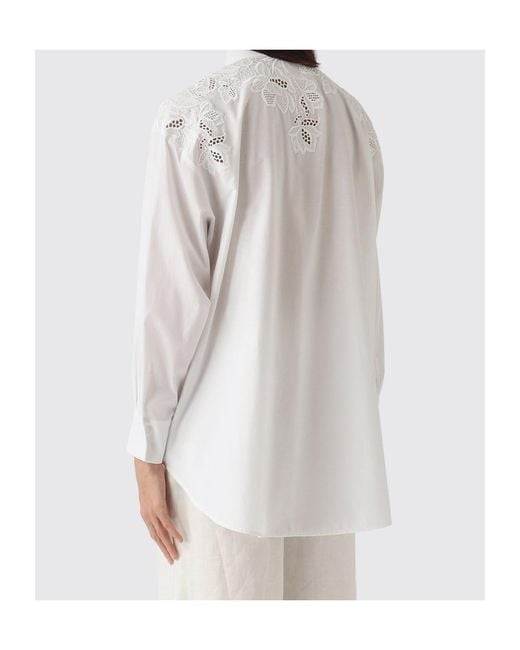 Ermanno Scervino White Embroidered Scalloped Shirt
