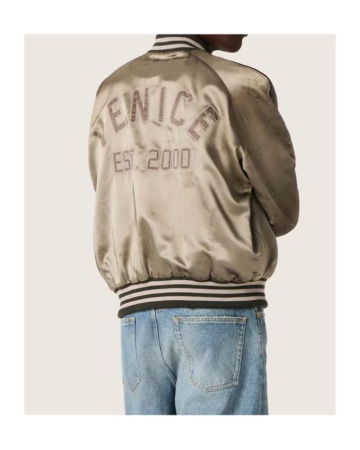 Golden Goose Deluxe Brand Natural Satin Bomber Jacket for men