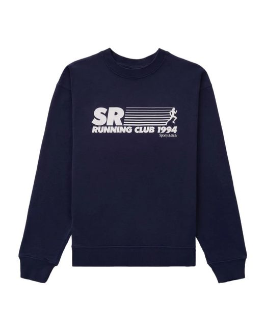 Sporty & Rich Blue Sr Running Club Sweatshirt for men