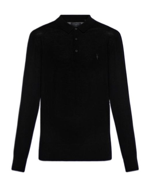 AllSaints Black Signature Embroidered Knitwear for men