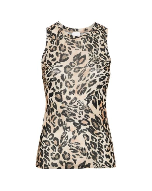 Nanushka Black Anneke Leopard-Print Tank Top