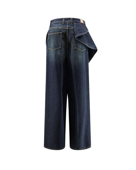 Dior Blue Draped Flared Jeans