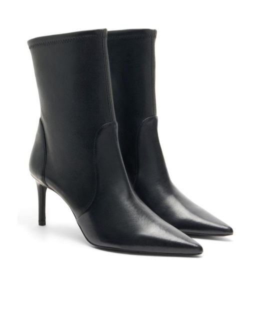Stuart Weitzman Black Pointed Short Boots