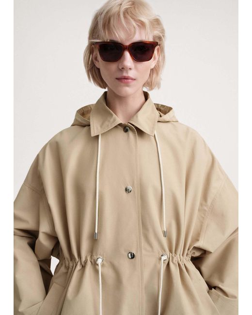 TOTEME Hooded Drawstring Parka in Natural | Lyst