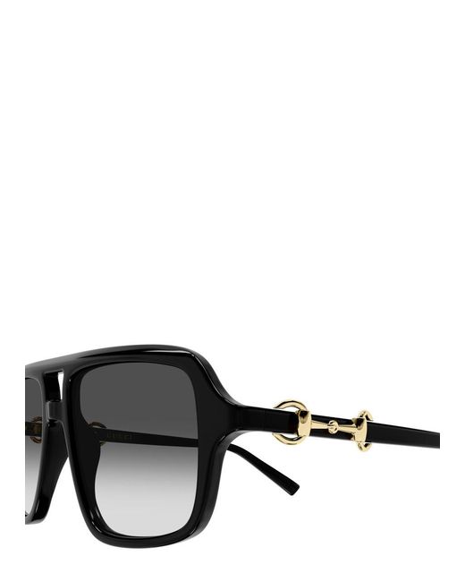 Gucci White Aviator-Style Sunglasses