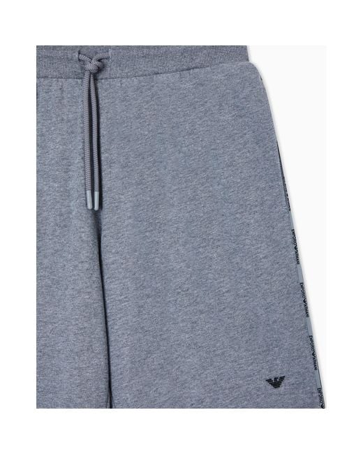 Emporio Armani Blue Logo Athletic Shorts for men
