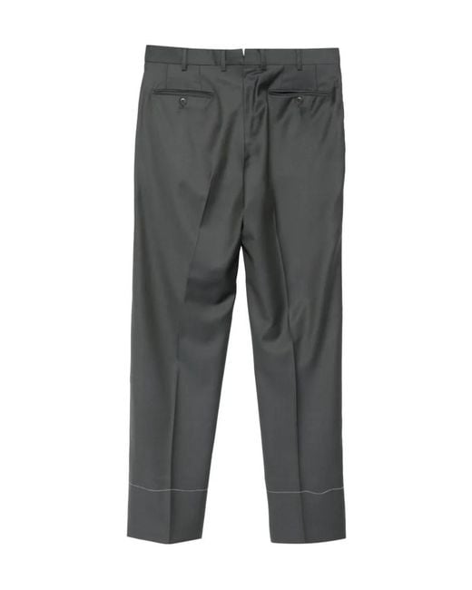 Brioni Gray Tigullio Pressed-Crease Tailored Trousers for men