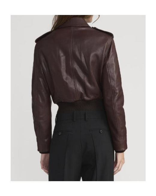 FRAME Brown Long-Sleeved Leather Jacket