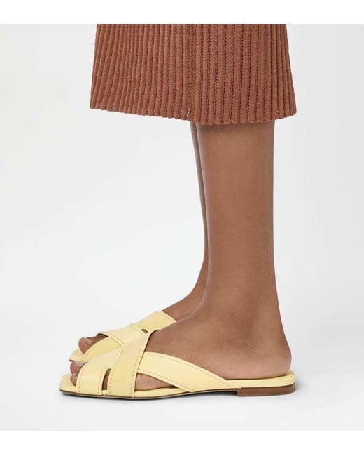 Tod's Metallic Crossover-Strap Square-Toe Sandals