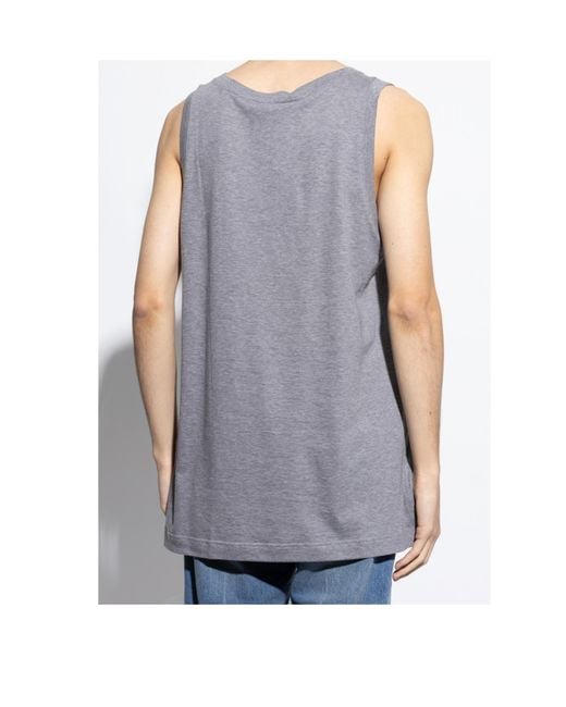 Dolce & Gabbana Gray Logo Tag Oversize Singlet for men