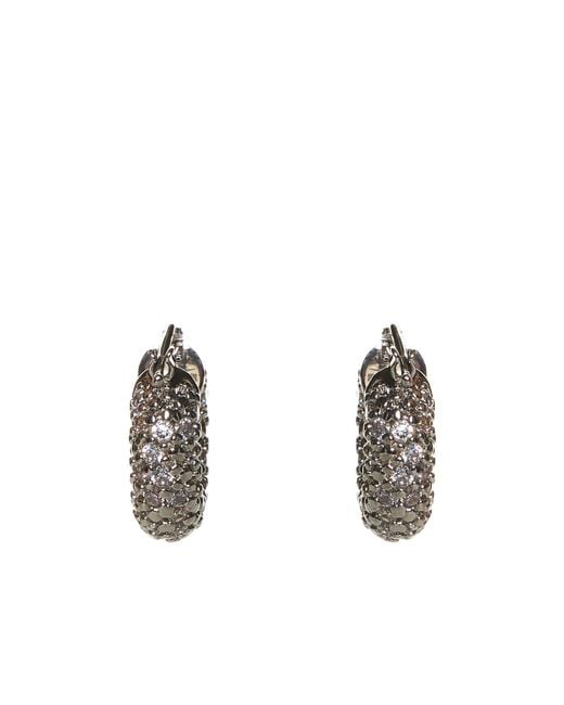 Jil Sander Metallic Embellished Hoop Earrings