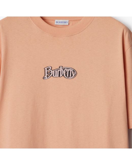 Burberry Natural Logo-Print Cotton T-Shirt