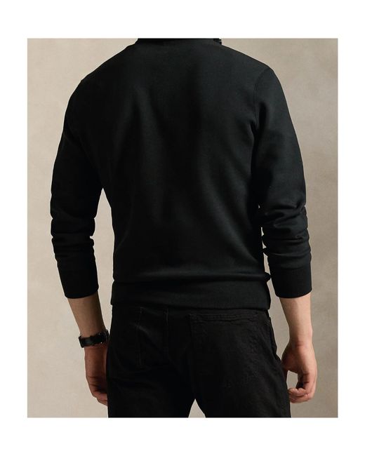 Polo Ralph Lauren Blue Quarter-Zip Logo Sweatshirt for men