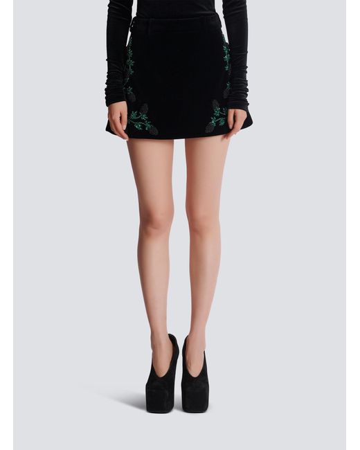 Balmain Black A-Line Skirt