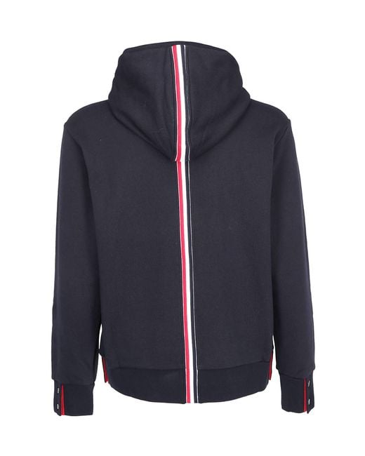 Thom Browne Blue Rwb Stripe Zipped Hoodie for men