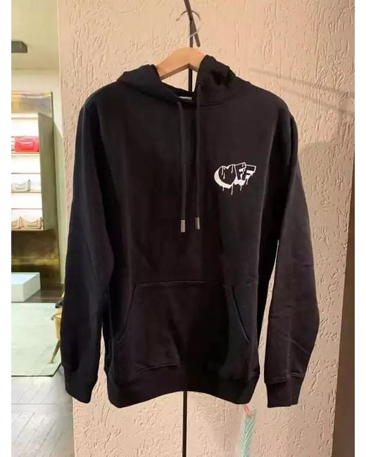 Off-White c/o Virgil Abloh Black Dropping Heart Logo Print Hoodie