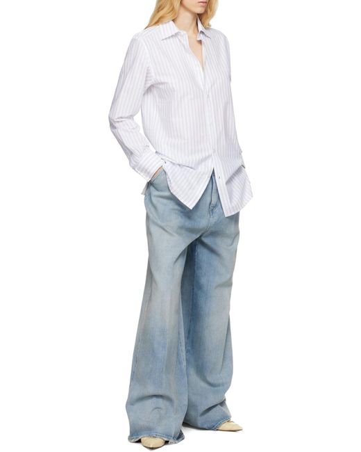 Maison Margiela White Striped Shirt for men