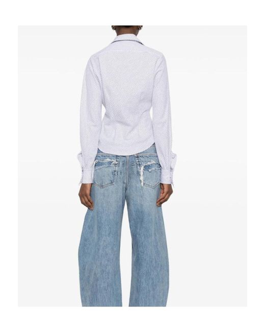 Vivienne Westwood White Drunken Pinstriped Buttoned Shirt