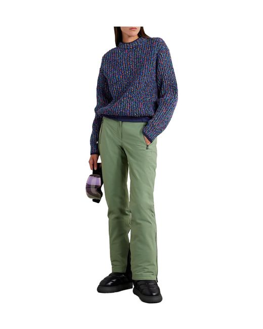Aztech Mountain Blue Shell-Trimmed Ribbed-Knit Sweater