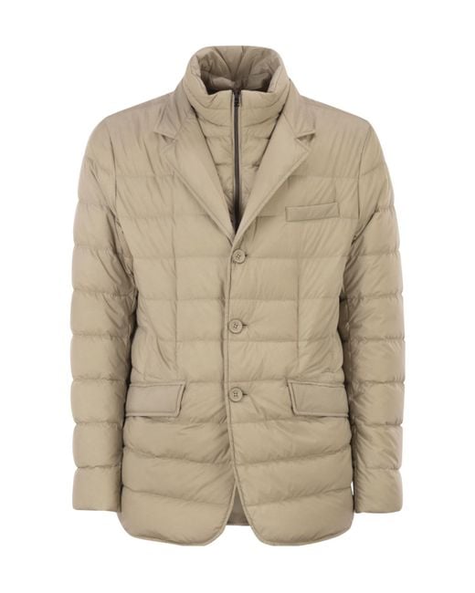 Herno Natural La Giacca High Neck Quilted Coat for men