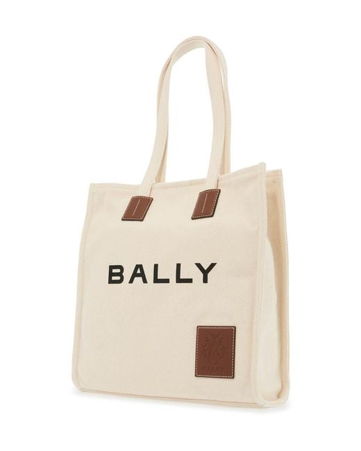 Bally Natural Akelei Logo Printed Top Handle Bag