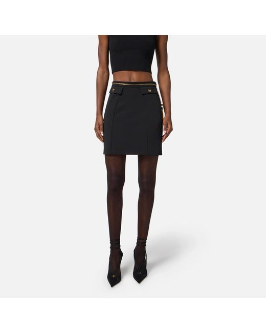 Elisabetta Franchi Black Chain Embellished Mini Skirt