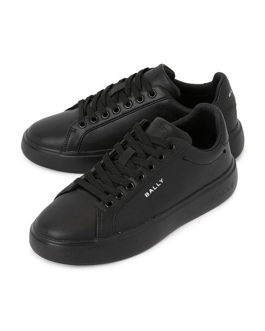Bally Black Lace-Up Round-Toe Sneakers