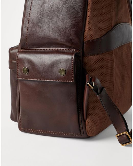 Brunello Cucinelli Brown Zip-Up Travel Backpack for men