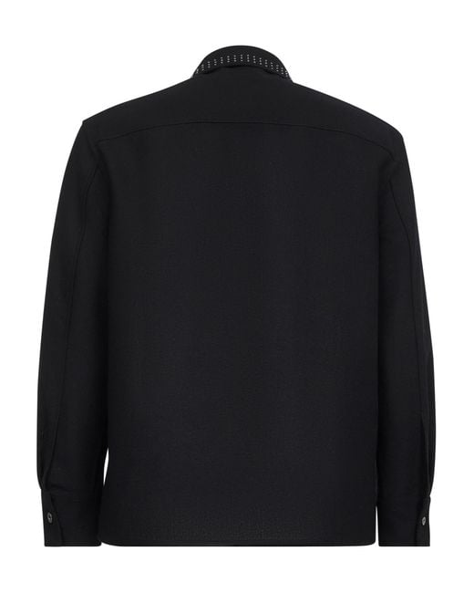 Jil Sander Blue Stud-Embellishment Long-Sleeved Shirt for men