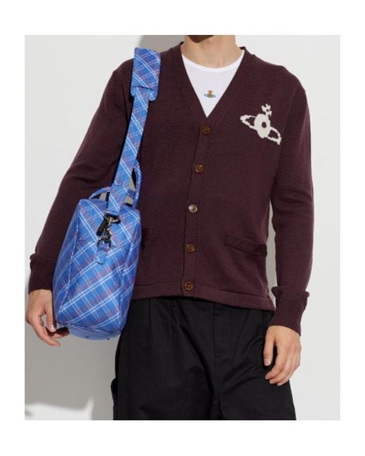 Vivienne Westwood Purple Long-Sleeve V-Neck Cardigan for men