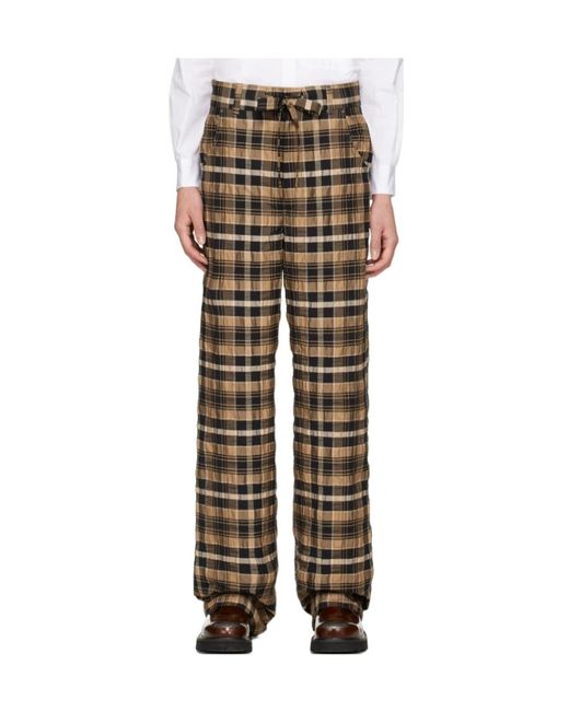 Nanushka Multicolor Check-Print Straight-Leg Trousers for men