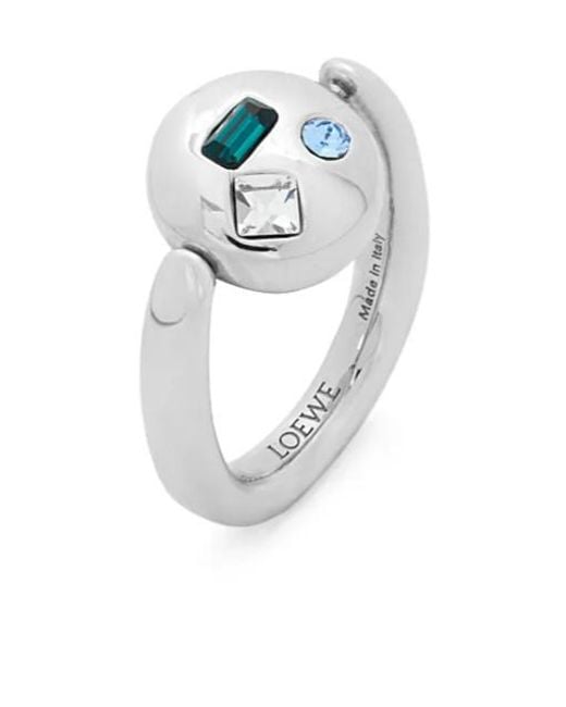 Loewe White Anagram Pebble Ring