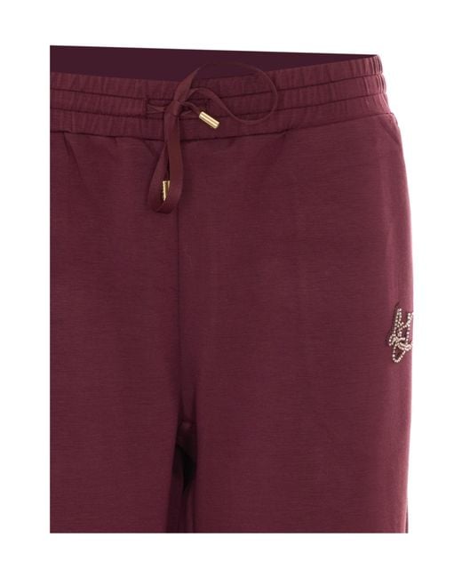 Liu Jo Red Embellished Drawstring Joggers