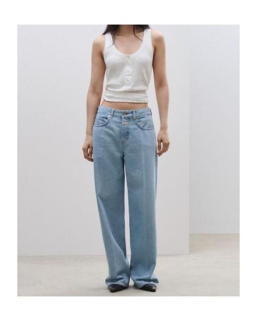 Closed Blue Wide-Leg Denim Jeans