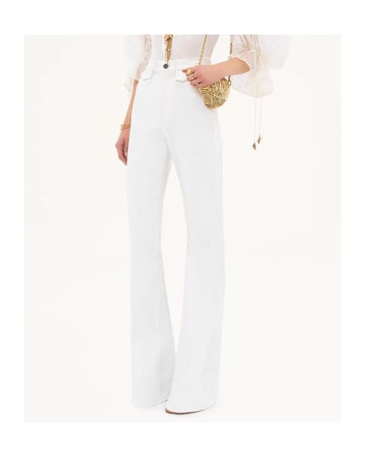 Chloé White Chloé High-Waisted Flared Jeans