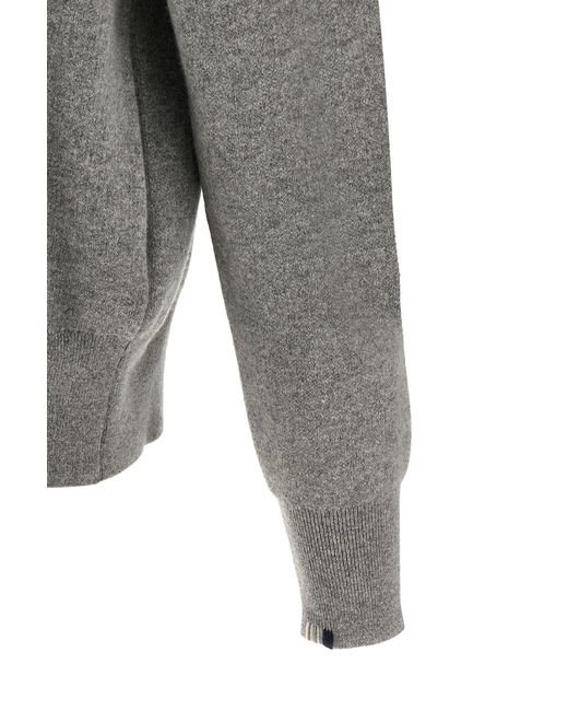 Extreme Cashmere Gray Long-Sleeved Zip-Up Cardigan for men