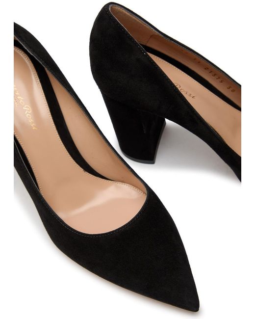 Gianvito Rossi Black Piper 85 Suede Pumps