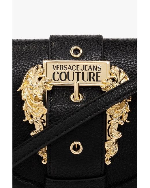 Versace Jeans Black Buckle Shoulder Bag