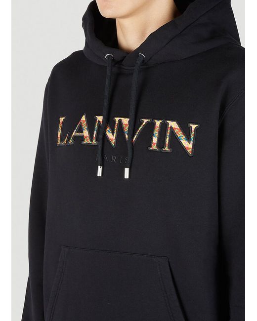 Lanvin Black Curb Lace Hoodie for men