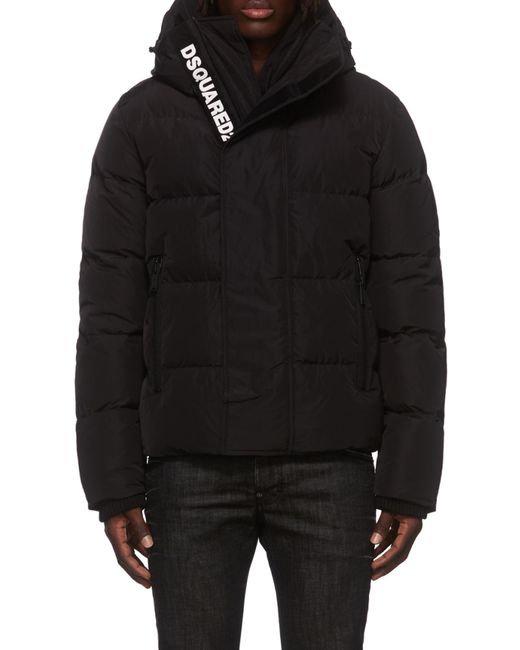 DSquared² Black Road Bomber Puffer Jacket for men