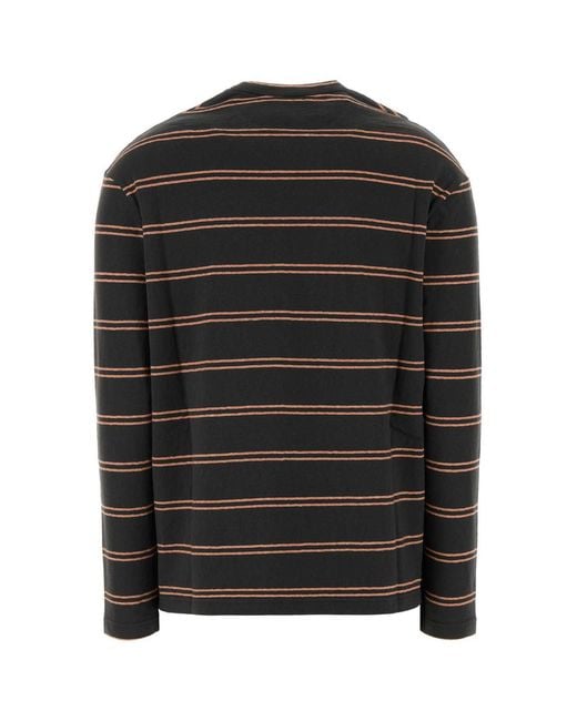 Jil Sander Black Striped Long-Sleeved T-Shirt