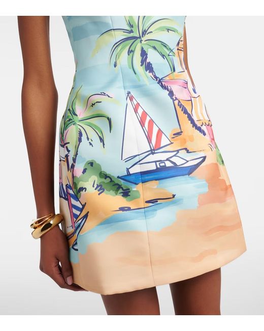 Leo Blue Printed Bustier Dress