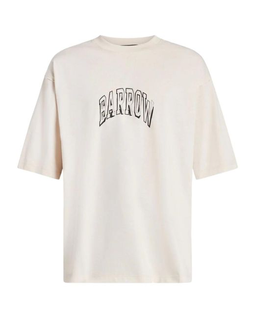 Barrow White Logo-Print T-Shirt for men